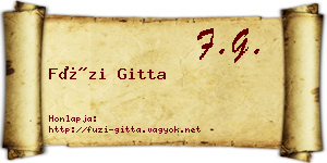 Füzi Gitta névjegykártya